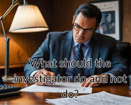 An investigator sits alone in the office.